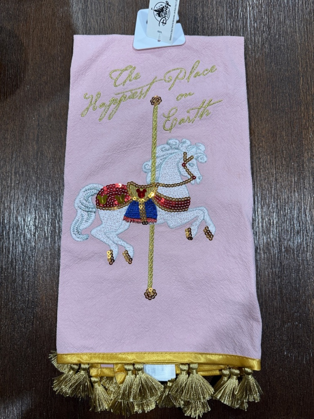 Disney kitchen towel with carousel horse